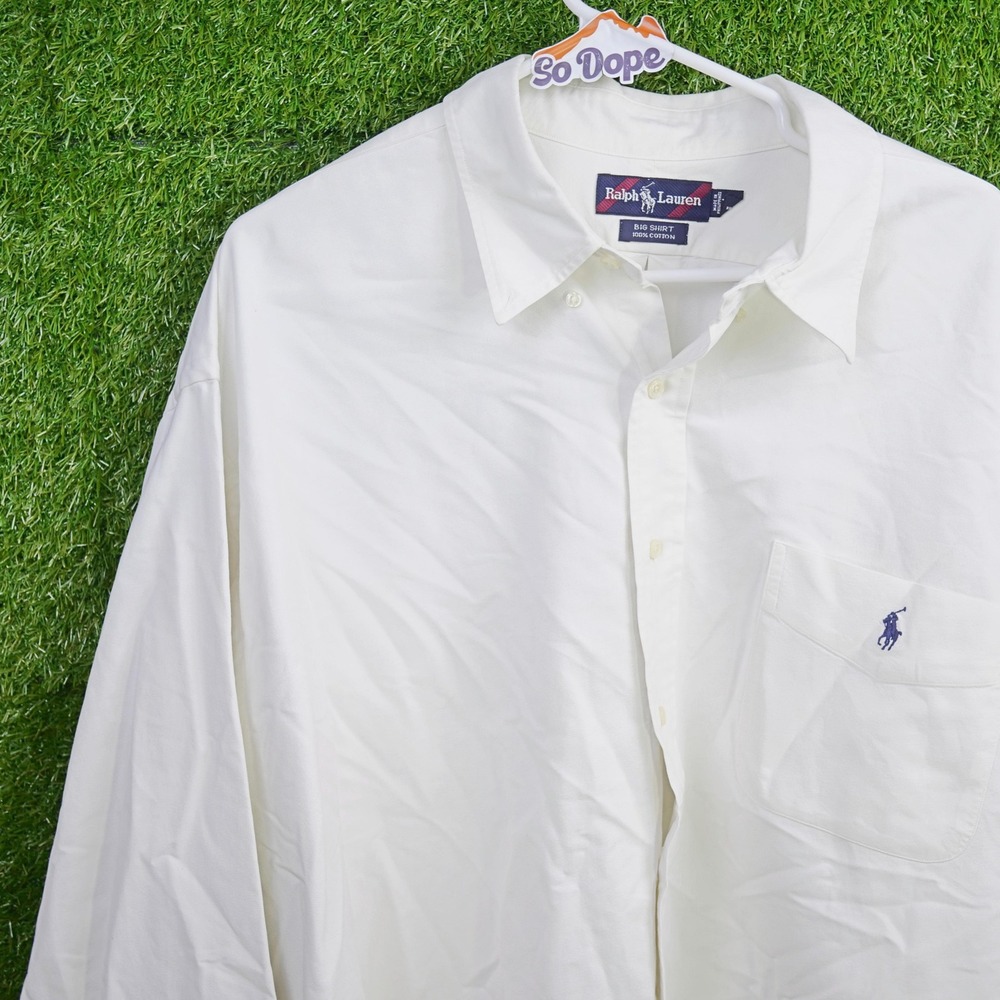 Ralph Lauren Button Down Shirt White Big Shirt Oxford - Mens Size XXL